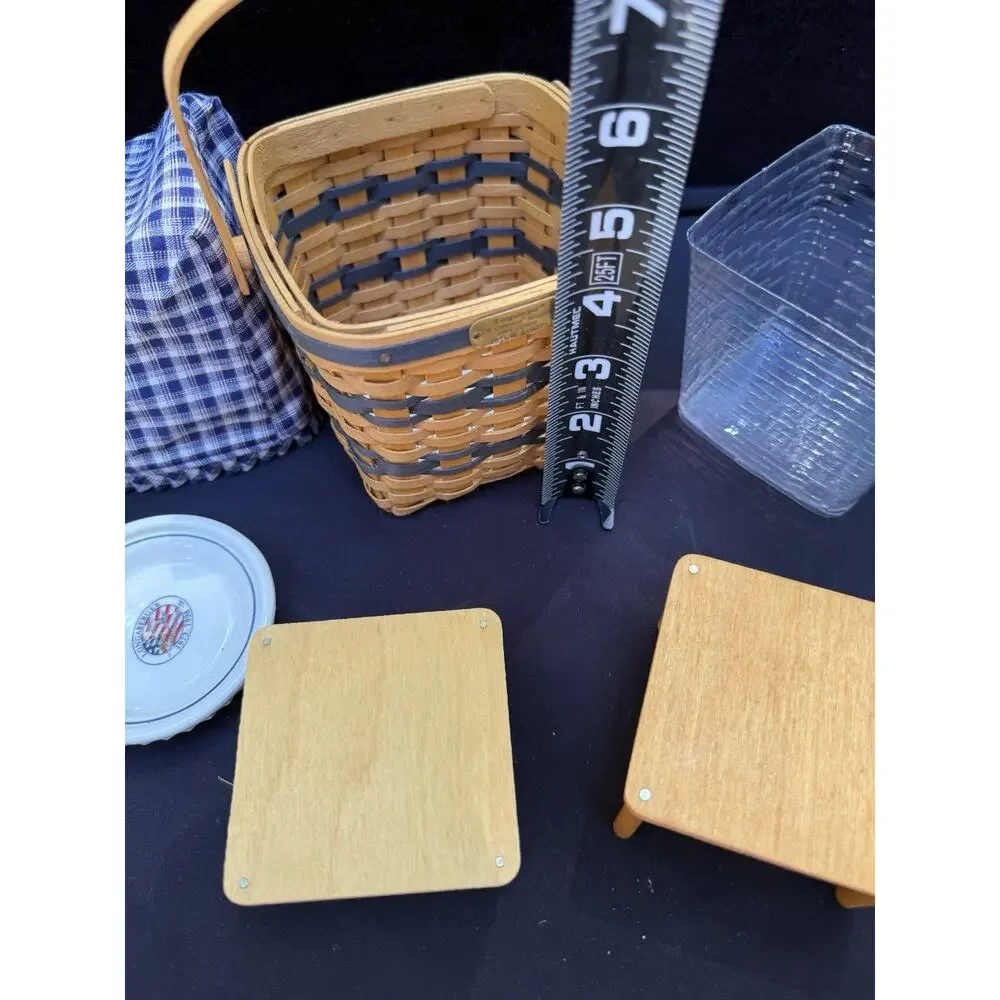 Longaberger Collectors Club Miniature 2 Pie Basket Risers Bonnie Pie Plate Mint!